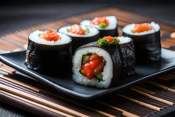 Delicious pieces of makis