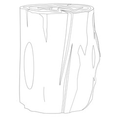 Wooden Logs Nature 2D Outline Illustrations