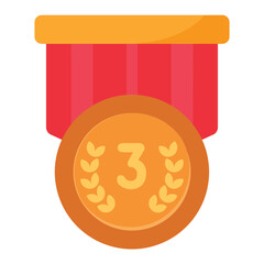 Bronze Badge Achievement Badge 2D Color Illustrations