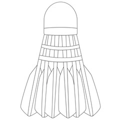 Shuttlecock Sport Balls 2D Outline Illustrations