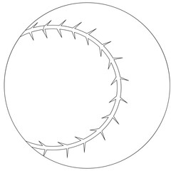 Baseball Sport Balls 2D Outline Illustrations