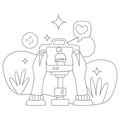 Checking Photo Result Photo Studio 2D Outline Illustrations