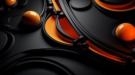modern abstract,  3d wallpaper, cube, glow in the dark, black, blue, gree, orange
