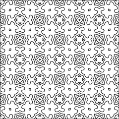 Vector pattern with symmetrical elements . Modern stylish abstract texture. Repeating geometric tiles from striped elements.Black and white pattern.