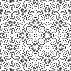 Vector pattern with symmetrical elements . Modern stylish abstract texture. Repeating geometric tiles from striped elements.Black and white pattern.