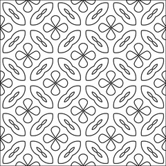 Vector pattern with symmetrical elements . Modern stylish abstract texture. Repeating geometric tiles from striped elements.Black and white pattern.