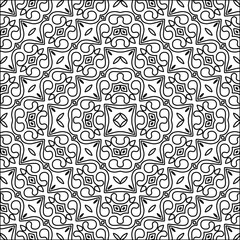 Vector pattern with symmetrical elements . Modern stylish abstract texture. Repeating geometric tiles from striped elements.Black and white pattern.