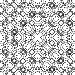 Vector pattern with symmetrical elements . Modern stylish abstract texture. Repeating geometric tiles from striped elements.Black and white pattern.