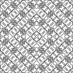 Vector pattern with symmetrical elements . Modern stylish abstract texture. Repeating geometric tiles from striped elements.Black and white pattern.