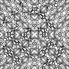 Vector pattern with symmetrical elements . Modern stylish abstract texture. Repeating geometric tiles from striped elements.Black and white pattern.