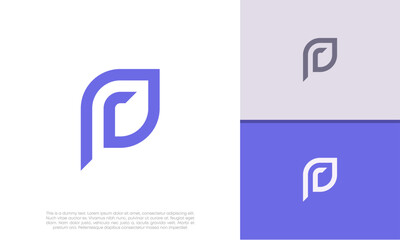 Initials P logo design. Initial Letter Logo. Innovative high tech logo template.