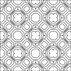 Vector pattern with symmetrical elements . Modern stylish abstract texture. Repeating geometric tiles from striped elements.Black and white pattern.