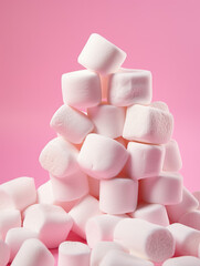 Fototapeta na wymiar pink and white marshmallows