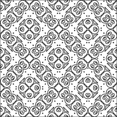 Vector pattern with symmetrical elements . Modern stylish abstract texture. Repeating geometric tiles from striped elements.Black and white pattern.