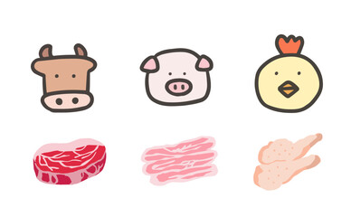 牛肉、豚肉、鶏肉　３種のお肉