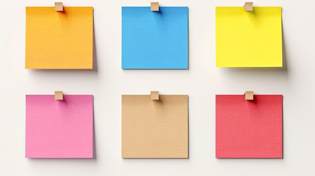 Image of colorful blank sticky notes isolated on white background