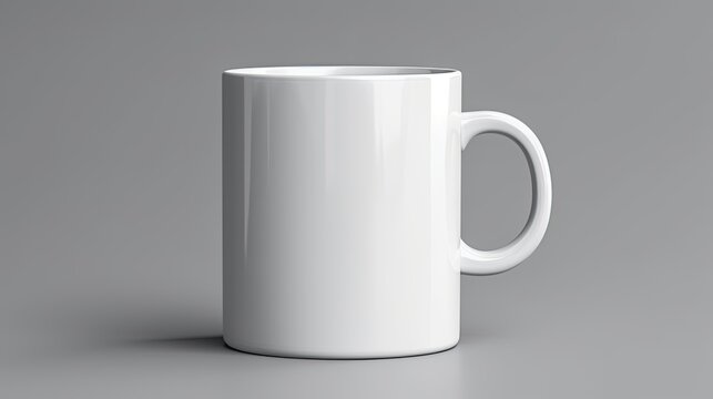 mage of ealistic white mug isolated over white background