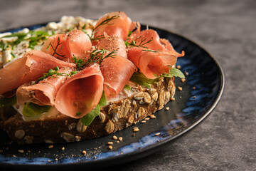 Appetizing fresh bruschetta served on plate