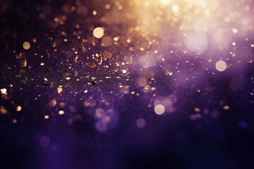 purple, gold and black glitter vintage lights background. defocused, Generative AI - obrazy, fototapety, plakaty