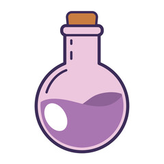 Isolated colored potion flask magic icon Vector