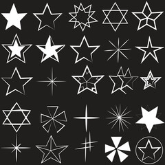 Black abstract background with yellow stars