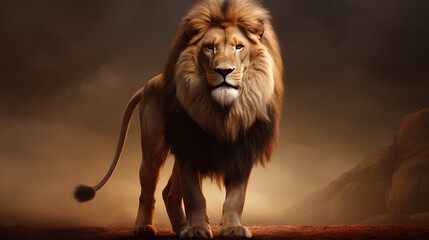Majestic Lion in the wild: Powerful Wildlife Portrait