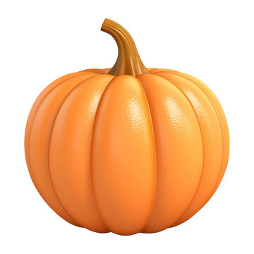 Pumpkin 3d render illustration isolated on white background. Fall season healthy food.