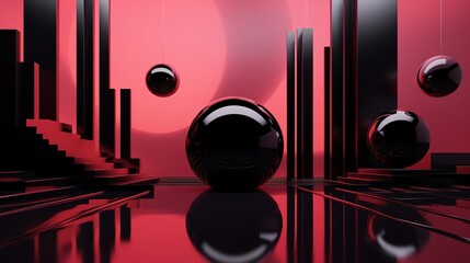 3D abstract background hd fluid black, pink, Red, liquid style, colrs, modern colors