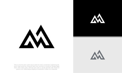 Initials M logo design. Initial Letter Logo. Innovative high tech logo template.	
