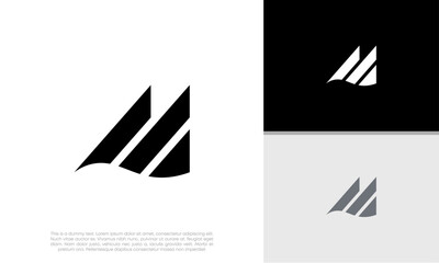 Initials M logo design. Initial Letter Logo. Innovative high tech logo template.	
