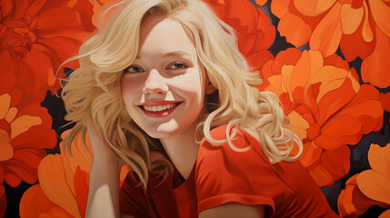 a girl with blonde hair smiling