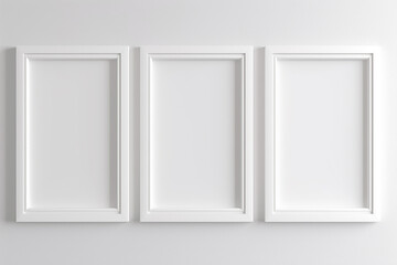 Blank picture frame mockups on a wall Artwork templates in interior design