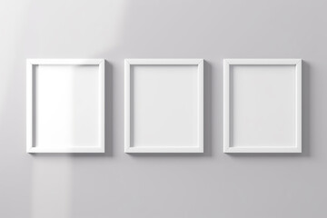 Blank picture frame mockups on a wall Artwork templates in interior design
