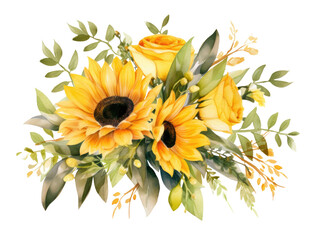 bouquet of yellow sunflowers