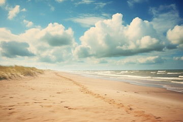 Fototapeta na wymiar Beach In The Morning | Beach And Sky | Beach And Clouds | Beach And Blue Sky