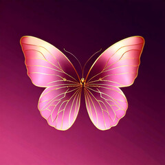 a pink butterfly on a purple background