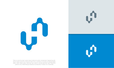 Fototapeta premium Initials H logo design. Initial Letter Logo. Innovative high tech logo template. 