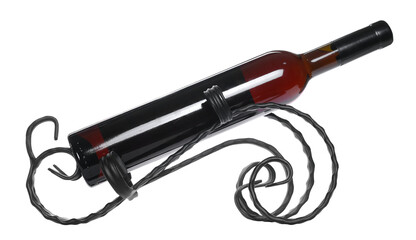 Wine rack, wrought iron isolated on white, clipping  