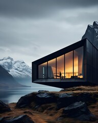 Das schwarze Juwel: Ein Haus mit Bergblick und Weitblick