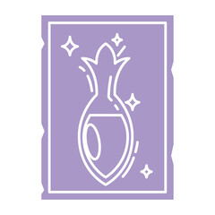 Outline of a magic potion on a tarot card Vector