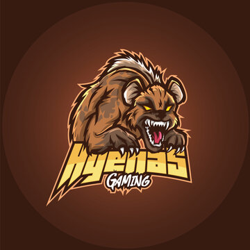 Mascot logo e-sports logo template vector editable design hunter hyna animal