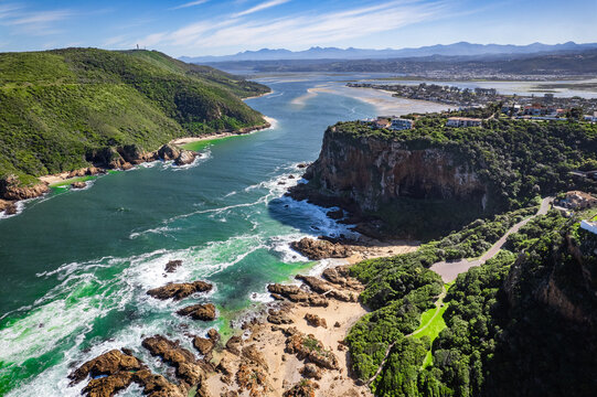 Aerial view of Knysna Heads in Knysna, Garden Route, South Africa