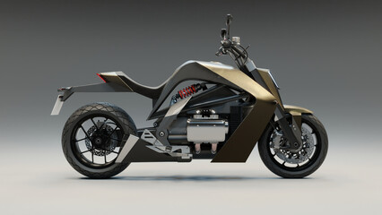 Fototapeta na wymiar Concept 5 - 3D Motorcycle concept design