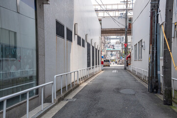 Street alley at daylight in Himeji City, Japan