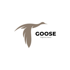 Goose logo art design vector template.