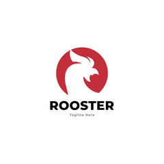 Rooster logo art design vector template.