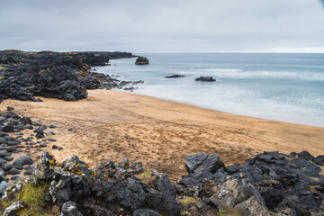 Landscape of the Skadsvik Beach (Iceland)