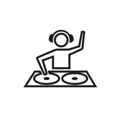 DJ Music Black Vector Line Icon