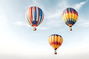 Three hot air balloon in sky