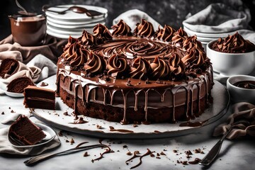 chocolate cake on a plate